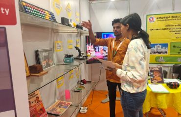 Assistive devices were briefed to the visitor by the staff of NIEPMD