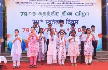 HRD students singing Natioan Anthem in Sign Language