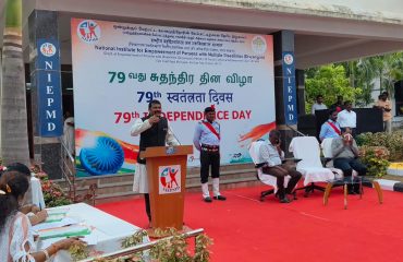 Dr.Nachiketa Rout, Director, NIEPMD delivering Independence Day Speech