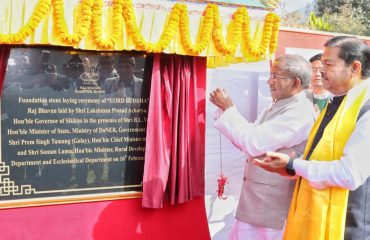 foundation stone-laying ceremony for the upcoming Buddha statue at Raj Bhavan premises