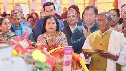 Hon’ble Governor attended the Shri Vaweeshya Maha Puran at Sang Byang