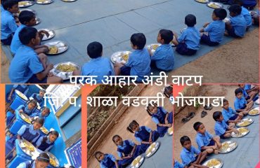 complete-meal-egg-distribution at zp school Vadvali-Bhojpada