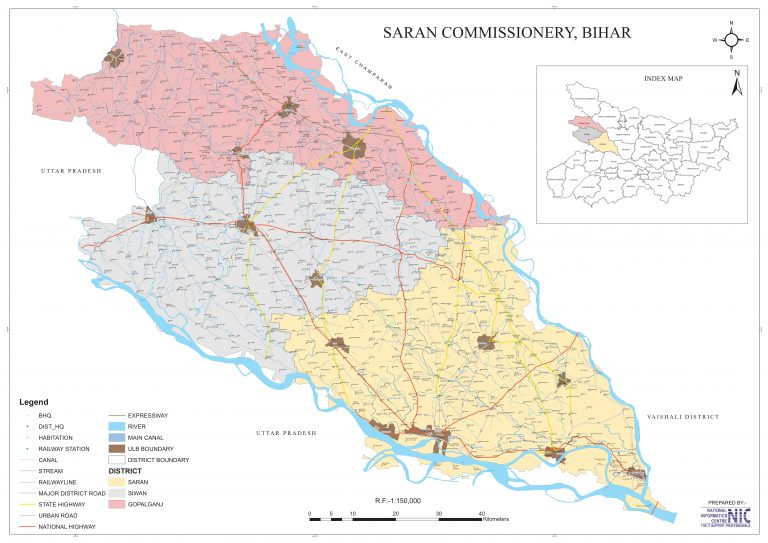 Map of Saran Division | Saran Division, Bihar | India