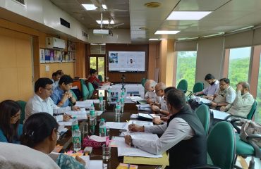 Chairperson of RCI chairing the 96th Executive Committee Meeting with the Member Secretary and other members at the RCI headquarters, with hybrid participation through video conferencing.