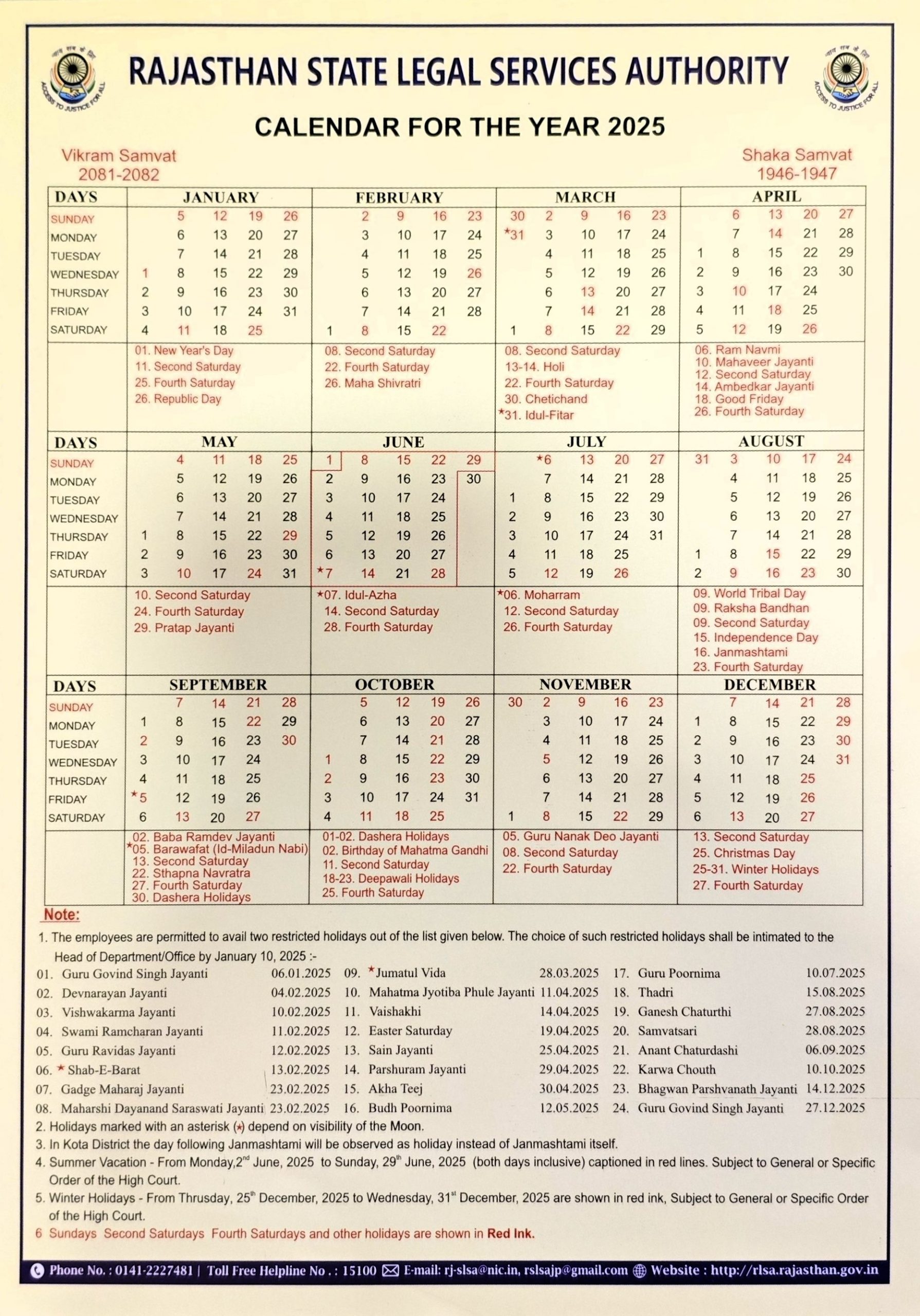 Calender 2025