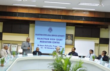 20-Hours Refreser Programme organized at Rajasthan High Court Mediation Centre, Jaipur Bench during 16-18 Feb. 2019