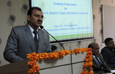 Full Time Legal Aid Defence Counsel Engagement System Training Programme for Chief & Deputy Legal Aid Defence Counsels on 19th & 20th January, 2023 at RPA, Jaipur
