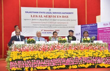 Ceremonial launch of RSLSA’S CAMPAIGNS on “FREEDOM FROM UNTOUCHABILITY & PREVENTION OF ATROCITIES QUA SC/ST COMMUNITY” AND “LEGAL ASSISTANCE TO CHILD VICTIMS OF OFFENCES UNDER THE POCSO ACT, 2012.” on the occasion of National Legal Services Day- 09 November, 2022.