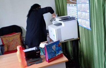 Cleaning work going on