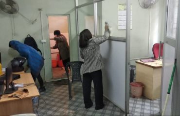 Cleaning work at Room No 114