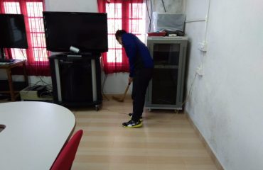 Cleaning work going on