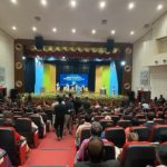 Smt. Sangay Ongmu signing at the venue during 7th Sikkim University convocation in the presence of Hon’ ble President of India