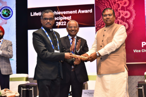 Prof. U. Kamachi Mudali, VC of HBNI has been honoured prestigious Lifetime Achievement Award from the Ministry of Steel