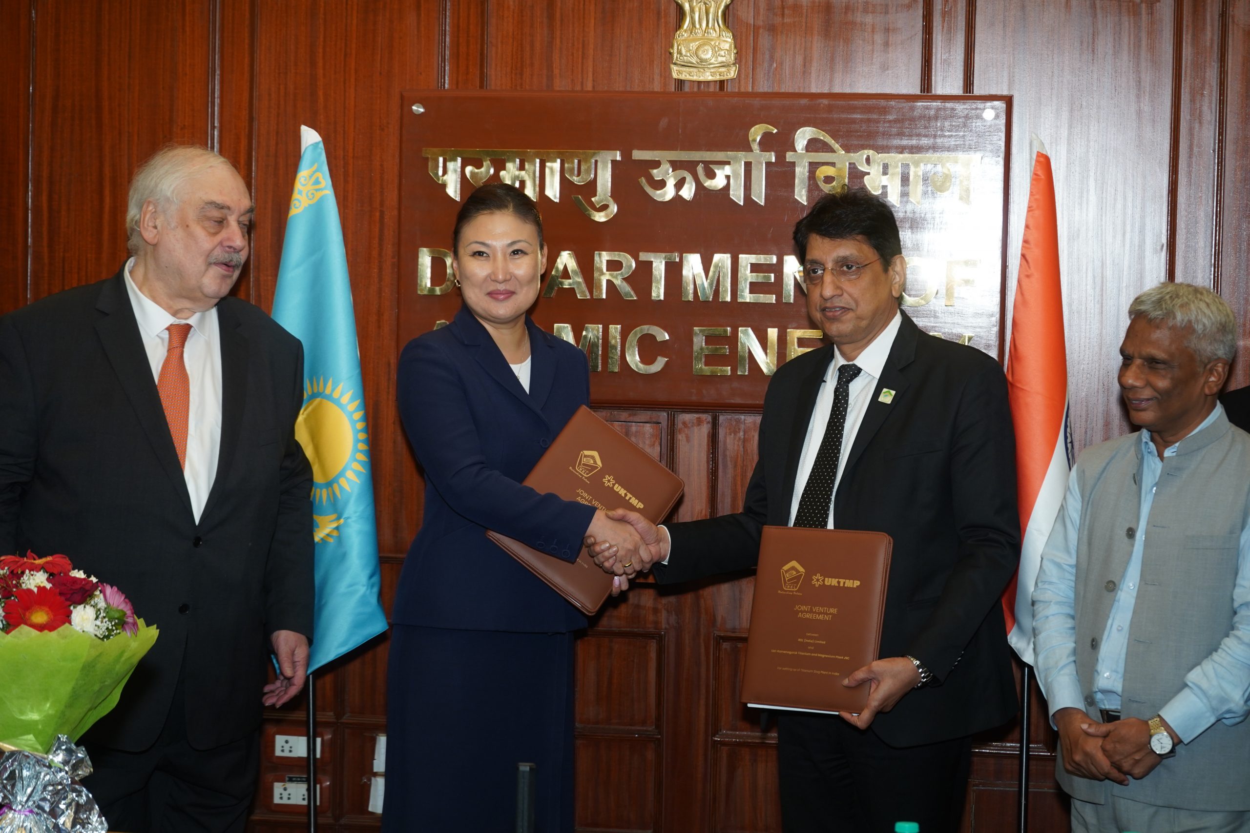 Indian Rare Earths Limited, (IREL) and Ust-Kamenogorsk Titanium and Magnesium Plant JSC, (UKTMP JSC) Kazakhstan Signed an Agreement to Establish Indo-Kazakh Joint Venture Company (JVC): IREUK Titanium Limited for production of Ti Slag in India