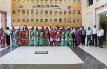 Students of Kalinga Institute of Social Sciences, Bhubaneswar in traditional attire