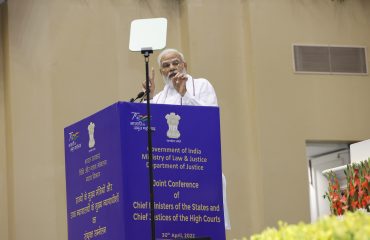 Joint Conference of Chief Ministers and Chief Justices held on 30.04.2022 at Vigyan Bhawan
