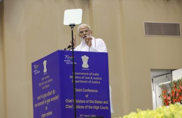 Joint Conference of Chief Ministers and Chief Justices held on 30.04.2022 at Vigyan Bhawan