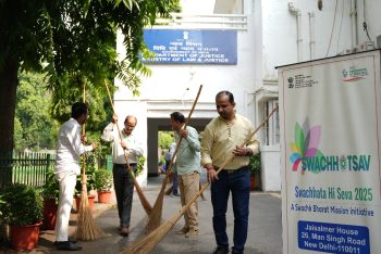 Department of Justice organized a cleanliness drive at Jaisalmer House