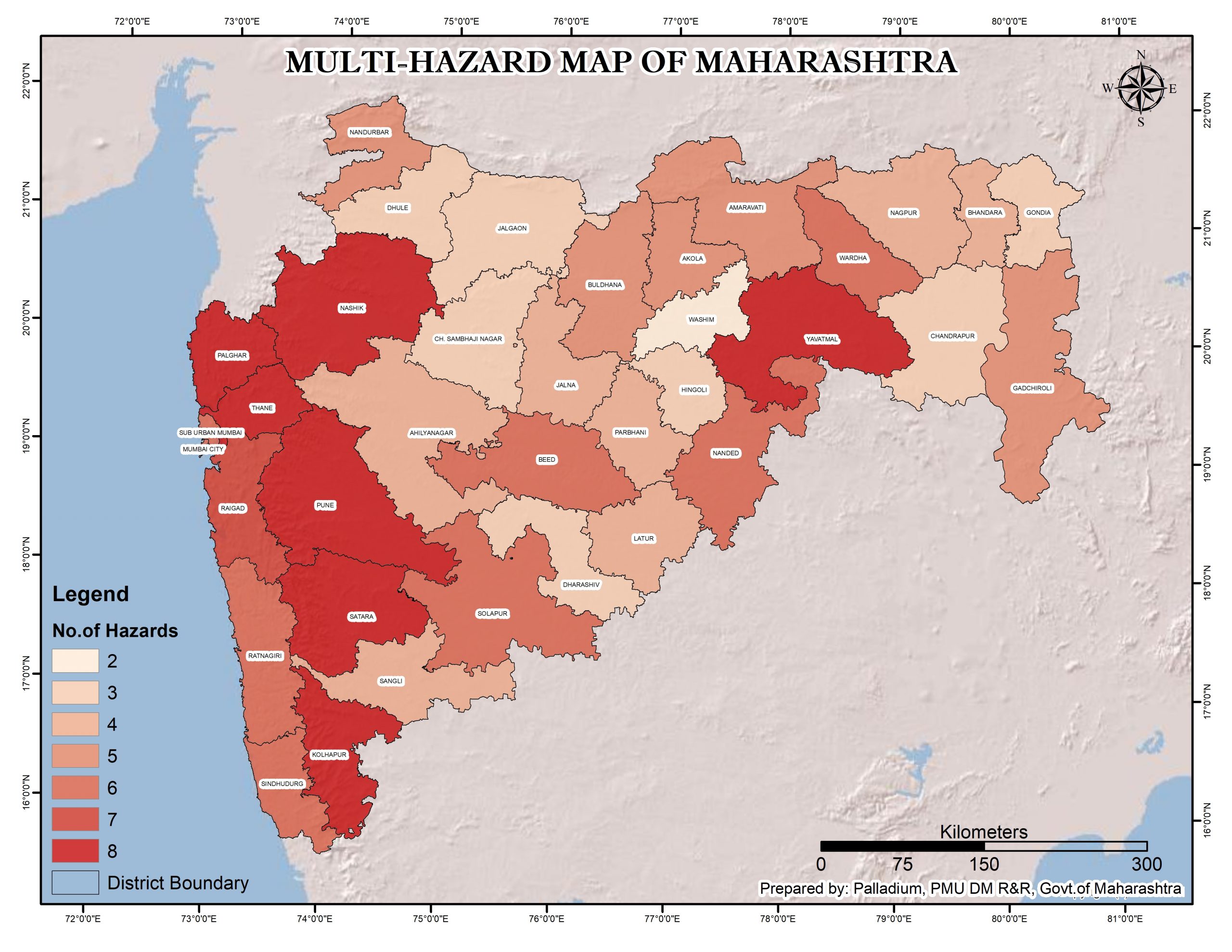 District-wise exposure to multiple hazards - assessing vulnerability across Maharashtra