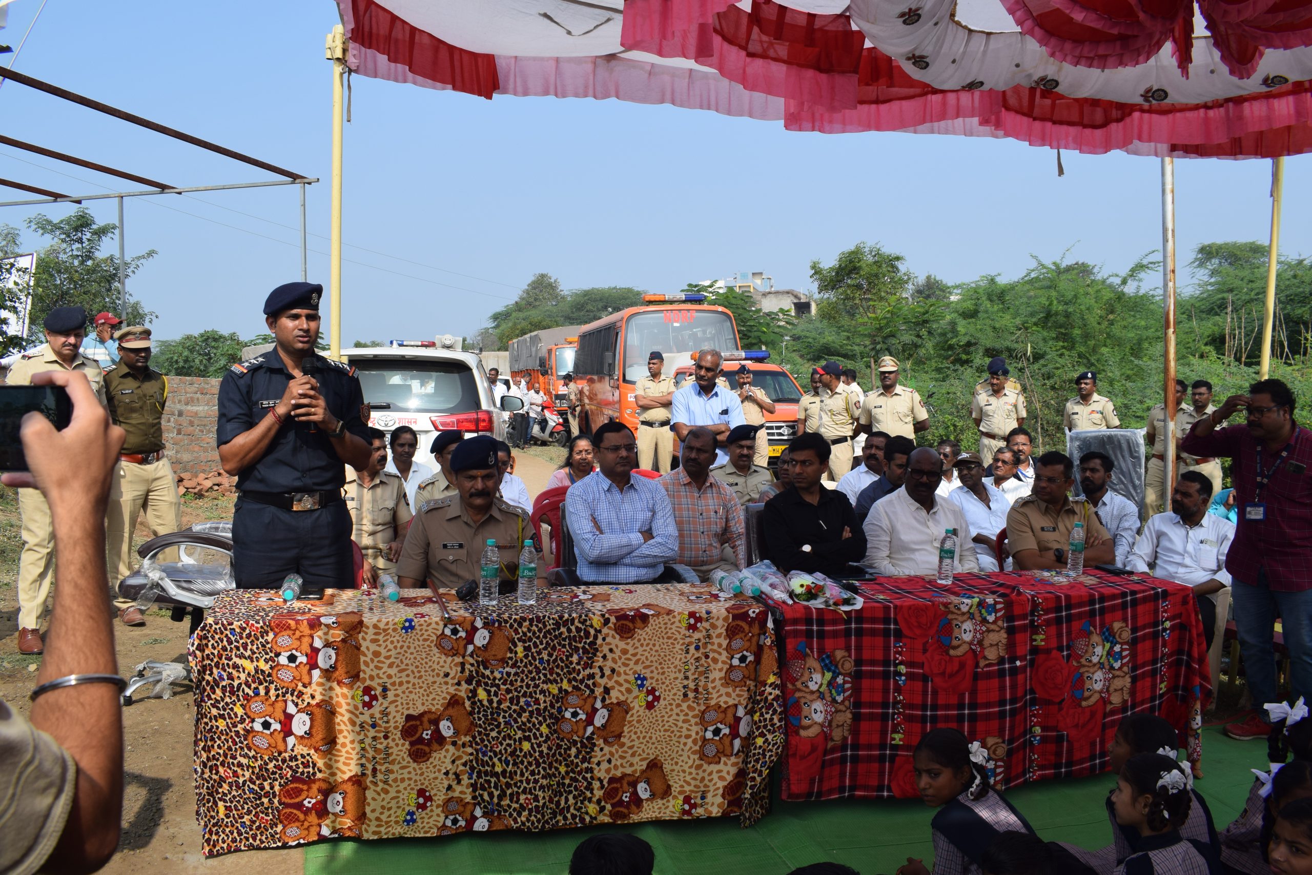 Disaster Management officer addressing the attendees