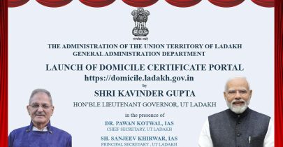 Hon'ble Lieutenant Governor, UT of Ladakh Launches Ladakh Domicile Certificate Issuance Portal.