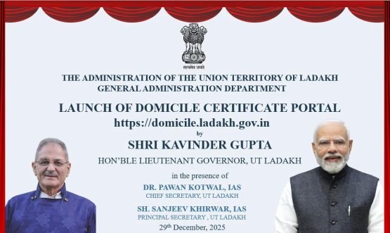 Hon'ble Lieutenant Governor, UT of Ladakh Launches Ladakh Domicile Certificate Issuance Portal.