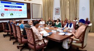 Vice President Shri C. P. Radhakrishnan was briefed on the National Cadet Corps (NCC) and Sainik Schools by Raksha Rajya Mantri Shri Sanjay Seth, along with senior officers of the Ministry of Defence at Uprashtrapati Bhavan on 13.07.2026