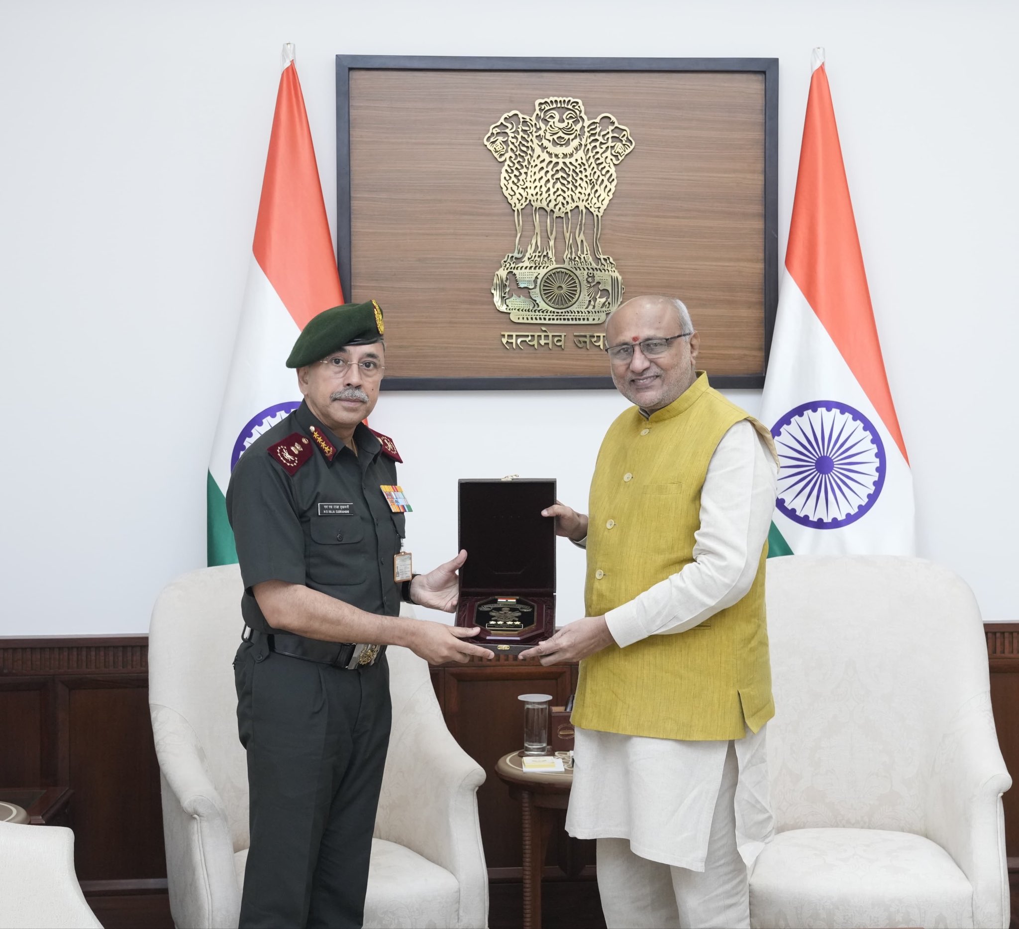 General NS Raja Subramani, Chief of Defence Staff, called on Vice President Shri C. P. Radhakrishnan at Parliament House on 23.07.2026