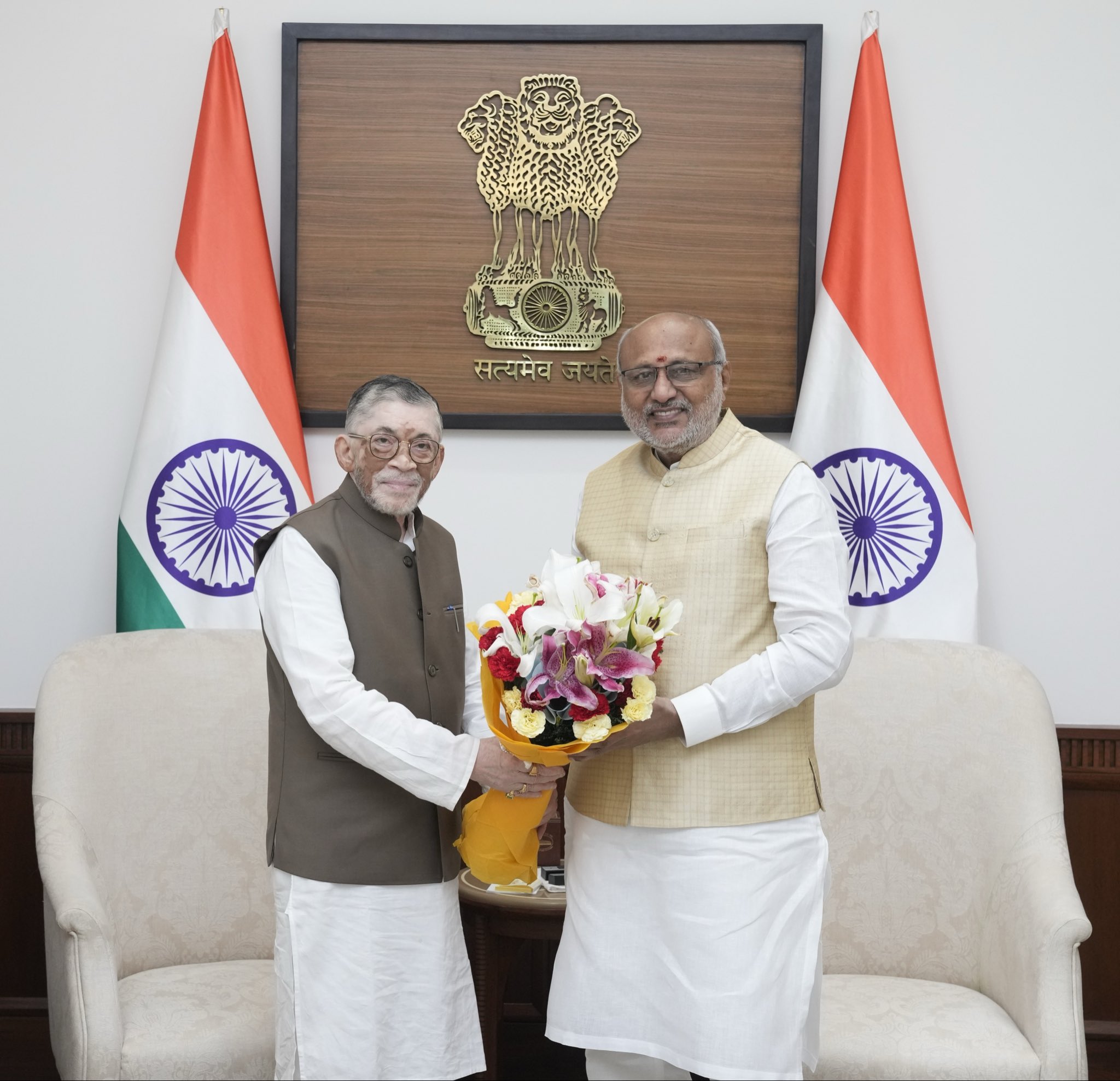 Governor of Jharkhand, Shri Santosh Kumar Gangwar called on Vice President Shri C. P. Radhakrishnan at Parliament House on 03.08.2026