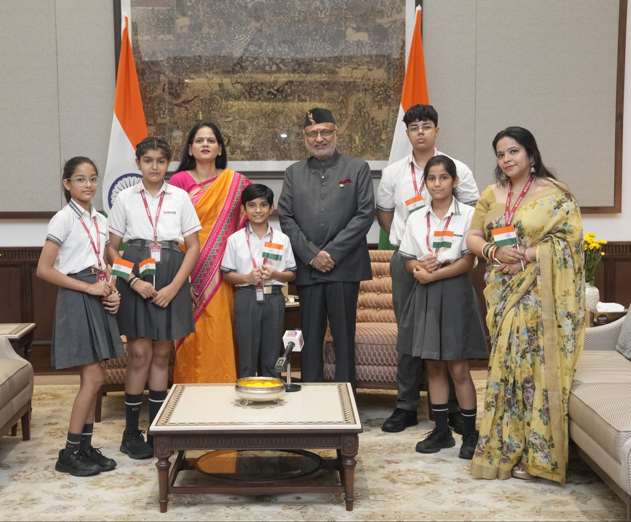 Vice President Shri C. P. Radhakrishnan interacted with Students from K. R. Mangalam World School, New Delhi and Presidium School, Ghaziabad on the occasion of Independence Day at Uprashtrapati Bhavan(15.08.2026)