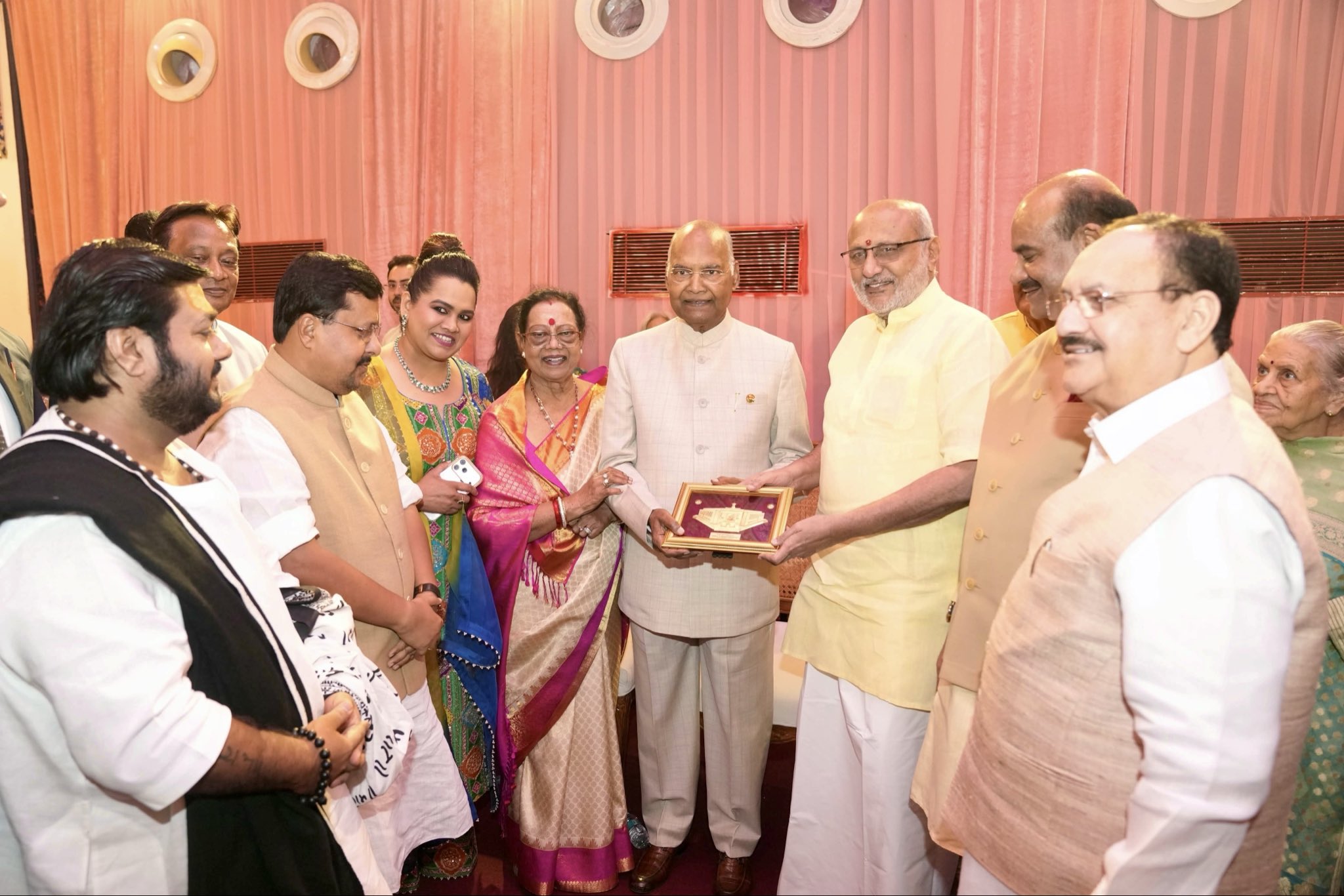 Vice President Shri C. P. Radhakrishnan attended the Bhajan Sandhya at the residence of former President Shri Ram Nath Kovind Ji in New Delhi on 01.10.2026