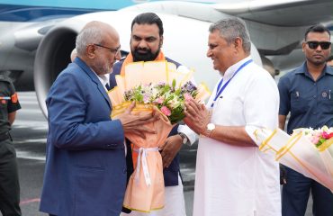 Vice President Shri C. P. Radhakrishnan was warmly received on his arrival at Gaya Ji, Bihar, by Governor of Bihar, Lt. Gen. (Retd.) Syed Ata Hasnain, Chief Minister Shri Samrat Choudhary, Deputy Chief Minister Shri Vijay Kumar Choudhary, Speaker of the Bihar Legislative Assembly Dr. Prem Kumar, and other dignitaries on 11.07.2027
