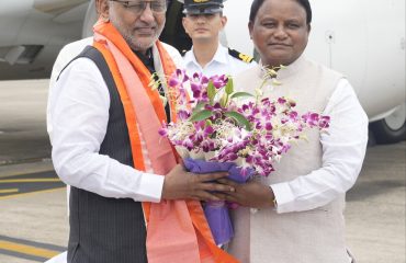Vice President Shri C. P. Radhakrishnan received a warm welcome on his arrival at Biju Patnaik International Airport, Bhubaneshwar on 09.07.2026. He was received by Governor of Odisha Dr. Hari Babu Kambhampati, Chief Minister of Odisha Shri Mohan Charan Majhi; Union Education Minister Shri Dharmendra Pradhan and other dignitaries.