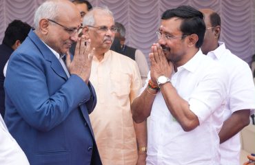 Vice President Shri C. P. Radhakrishnan was accorded a warm welcome upon his arrival at Coimbatore International Airport on 22.07.2026