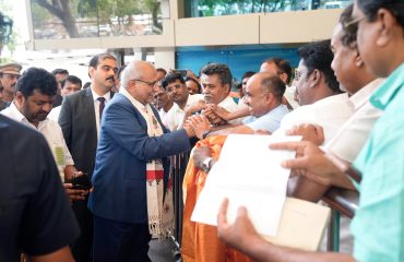 Vice President Shri C. P. Radhakrishnan was accorded a warm welcome upon his arrival at Coimbatore International Airport on 22.07.2026