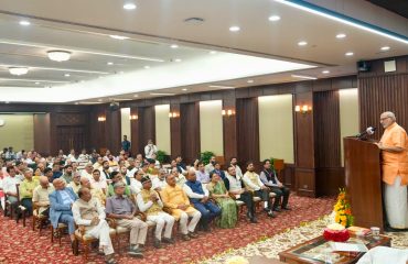 Vice President Shri C. P. Radhakrishnan released the book 'RSS @ 100: A Century of Service, Unity & Sacrifice', authored by Shri Shyam Jaju and Shri Anupam Trivedi, at Uprashtrapati Bhavan on 17.07.2026