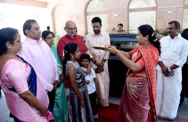 The Vice President of India, Shri C.P. Radhakrishnan at Vice President’s Enclave, in New Delhi on September 12, 2025