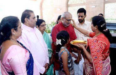 The Vice President of India, Shri C.P. Radhakrishnan at Vice President’s Enclave, in New Delhi on September 12, 2025