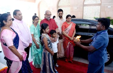 The Vice President of India, Shri C.P. Radhakrishnan at Vice President’s Enclave, in New Delhi on September 12, 2025