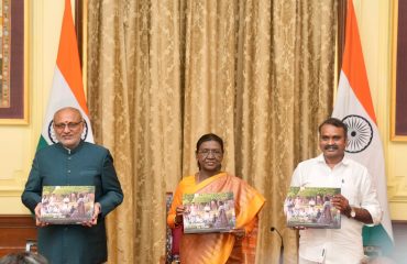 Vice President Shri C. P. Radhakrishnan released five commemorative books marking four years of the Presidency of Hon’ble President Smt. Droupadi Murmu at Rashtrapati Bhavan on 28.07.2026