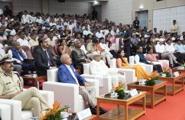 Vice President Shri C. P. Radhakrishnan witnessed a vibrant cultural programme celebrating the spirit of ‘Har Ghar Tiranga’ campaign during the State Function at the DBRAIT Auditorium, in Sri Vijaya Puram, Andaman & Nicobar Islands on 09.08.2026