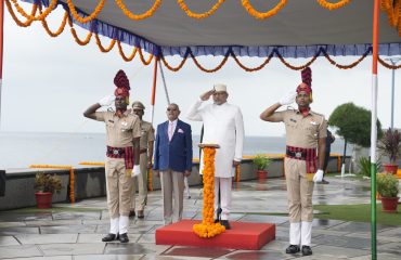Vice President Shri C. P. Radhakrishnan hoisted National Flag at Flag Point, Sri Vijaya Puram, under the #HarGharTiranga Abhiyaan on 09.08.2026