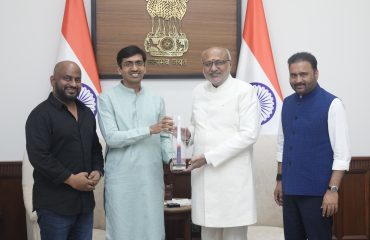 Skyroot Aerospace Co-founder & CEO Shri Pawan Chandana called on Vice President Shri C. P. Radhakrishnan, along with his team, at Parliament House on 29.07.2026