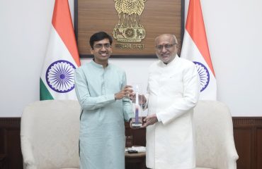 Skyroot Aerospace Co-founder & CEO Shri Pawan Chandana called on Vice President Shri C. P. Radhakrishnan, along with his team, at Parliament House on 29.07.2026