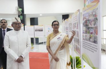 Vice President Shri C. P. Radhakrishnan visited the ‘Har Ghar Tiranga’ Exhibition during the State Function at the DBRAIT Auditorium, in Sri Vijaya Puram, Andaman & Nicobar Islands on 09.08.2026