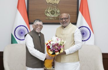 Governor of Jharkhand, Shri Santosh Kumar Gangwar called on Vice President Shri C. P. Radhakrishnan at Parliament House on 03.08.2026