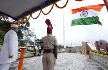 Vice President Shri C. P. Radhakrishnan hoisted National Flag at Flag Point, Sri Vijaya Puram, under the #HarGharTiranga Abhiyaan on 09.08.2026