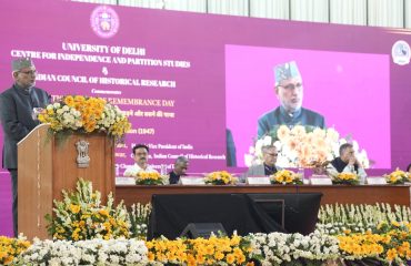 Vice-President Shri C. P. Radhakrishnan addressed a National Seminar on the occasion of Partition Horrors Remembrance Day, organised by the Centre for Independence and Partition Studies, University of Delhi, in association with the Indian Council of Historical Research (ICHR) on 14.08.2026