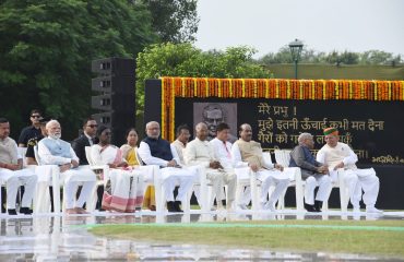 Vice President Shri C. P. Radhakrishnan paid tributes at Sadaiv Atal on the Punya Tithi of revered Bharat Ratna Atal Bihari Vajpayee Ji on 16.08.2026