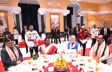 Vice President Shri C. P. Radhakrishnan attended the State Reception hosted by Hon'ble President, Smt Droupadi Murmu on the occasion of 80th Independence Day at Rashtrapati Bhavan (15.08.2026)